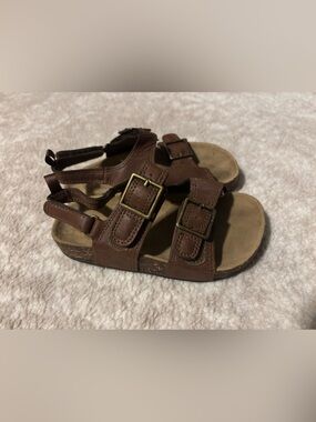 Kids Sandals Tan Brown Double Buckle Sandal - Size 11